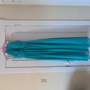 Turquoise Halter Prom Dress